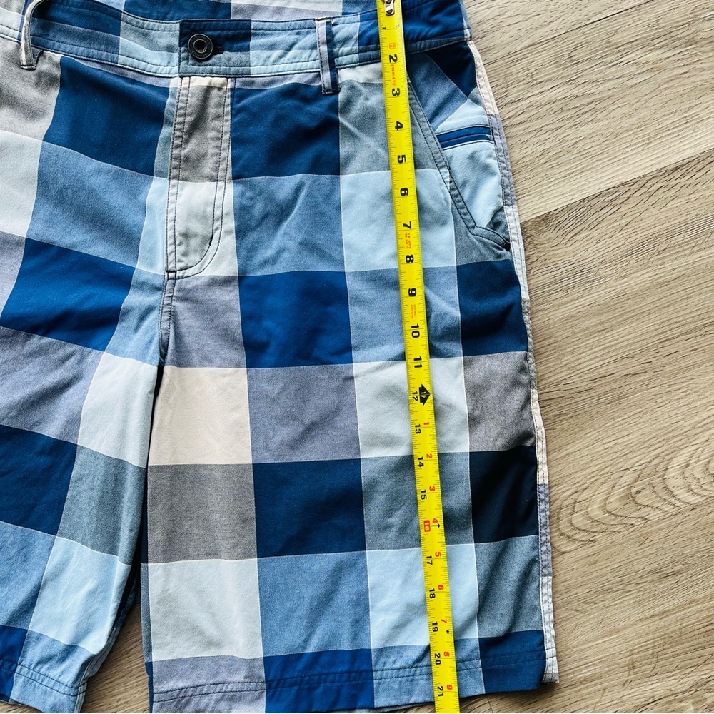 Lululemon Mens Kahuna Shorts size 36 Blue Plaid Check Golf Stretch Flat EUC - Picture 7 of 7